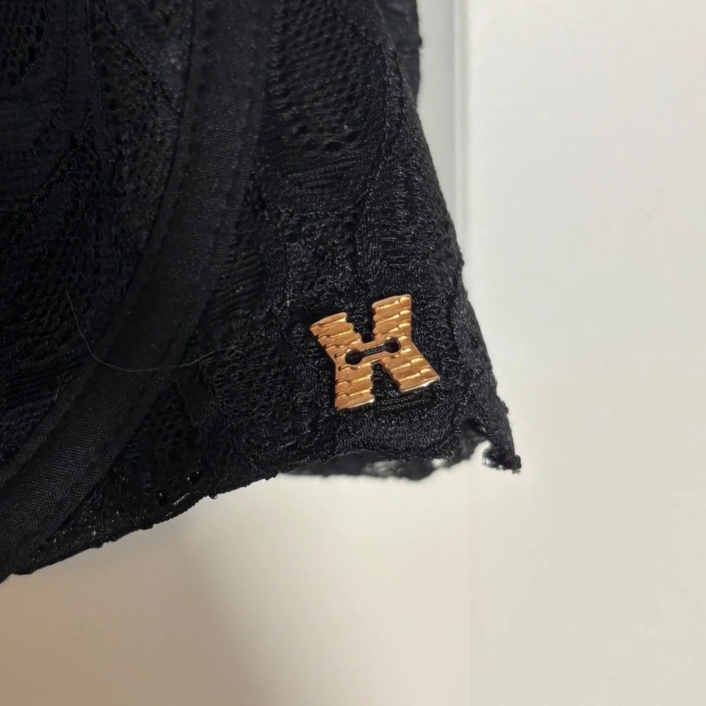 Savage X Fenty Black‎ Floral Lace Lightly Lined Balconette Bra Size 44DD
